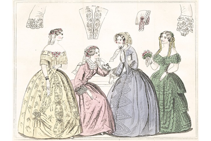 Moda ,  kolorovaná litografie, (1860)