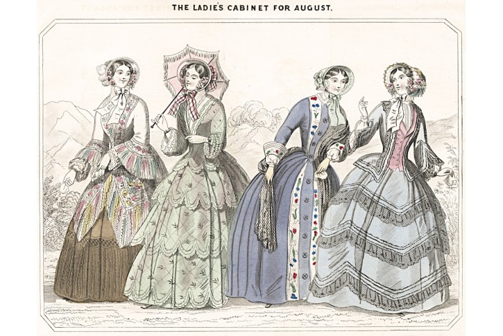 Moda 6.,  kolorovaná litografie, (1860)