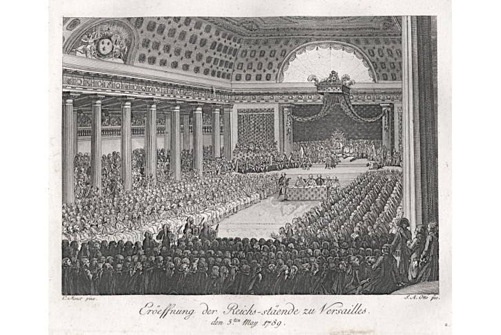 Versailles Říšský sněm 1789, mědiryt, (1815)