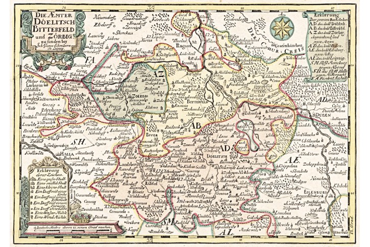 Schreiber : Doelitsch Bitterfeld, mědiryt, 1749