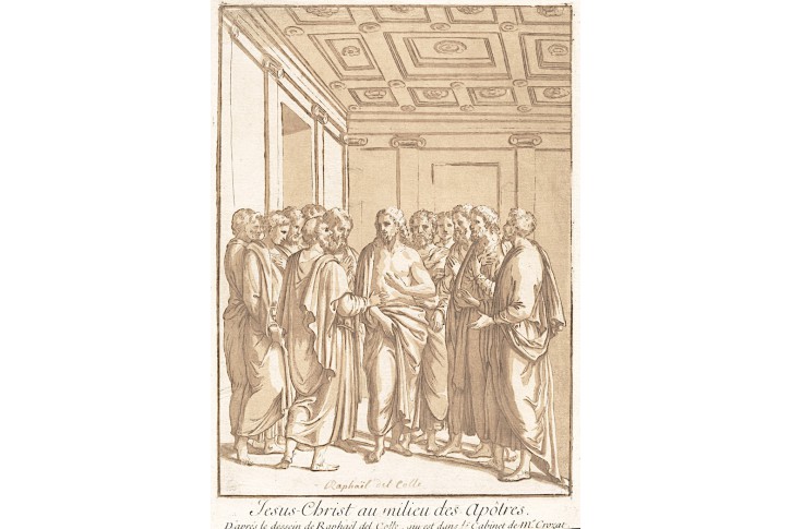 Ježíš a apoštolové, lept akvatinta, 1742
