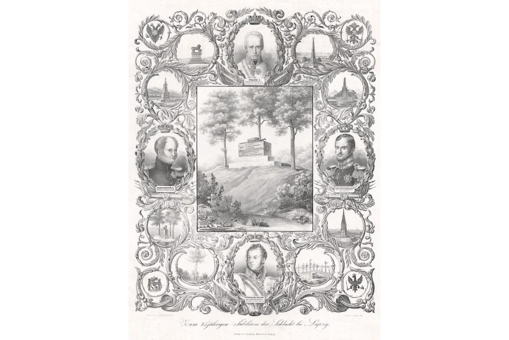 Bitva u Lipska, oceloryt, 1838