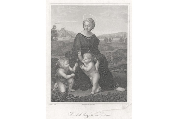 Madonna podle Rafaela, oceloryt, (1850)