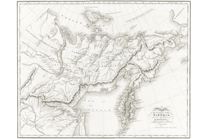 Siberia Kamtschatka, Cochrane,  mědiryt, 1824