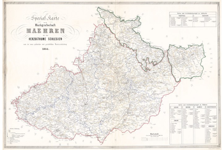 Maehren mit Herzogth.  Schlesien, litografie, 1854