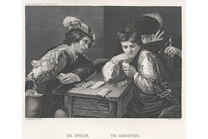 Hráči karty, Payne, oceloryt, 1860