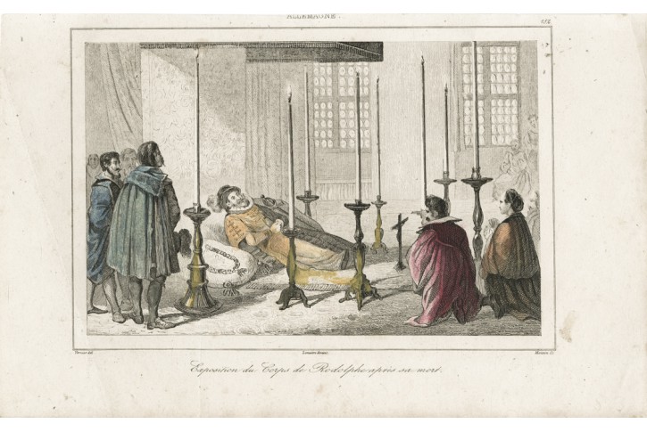 Rudolf II. smrt, Le Bas, kolor. ocelo. 1842