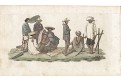 Kočinčína Vietnam kroje, mědiryt, 1807