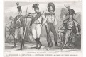 Rakousko Uniformy ., Le Bas, oceloryt 1842