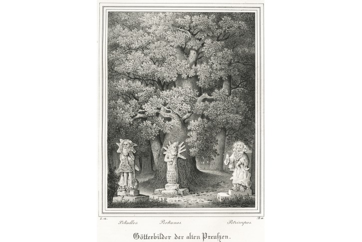 Pohanští bohové., litografie, 1838