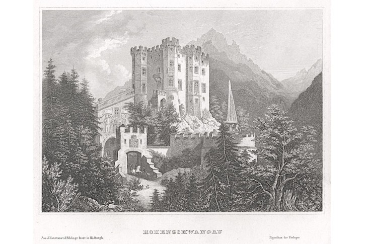 Hohenschwangau, Meyer, oceloryt, 1850