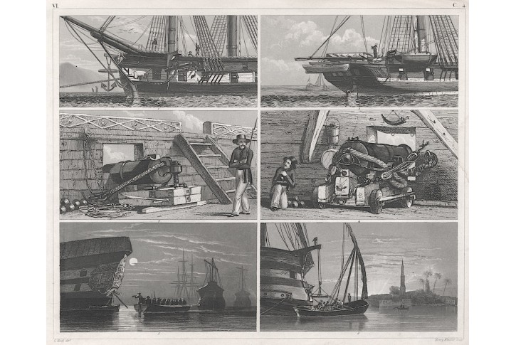 lodě 4C, oceloryt, (1860 )