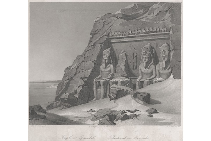 Abu Simbel, Payne, oceloryt 1860