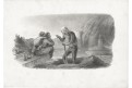 Stařec kopající si hrob, litografie, (1840)