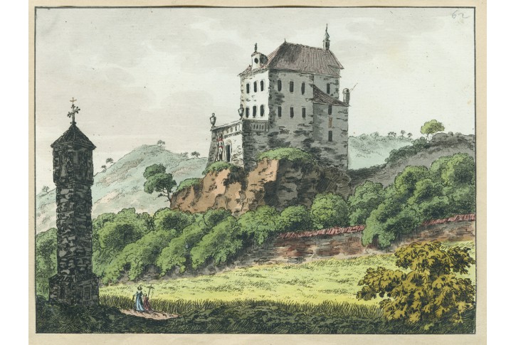 Praha Šilboch Liben, Wolf,  kolorovaný lept, 1807