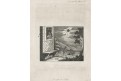 Zatmění slunce astronomie, mědiryt, 1777