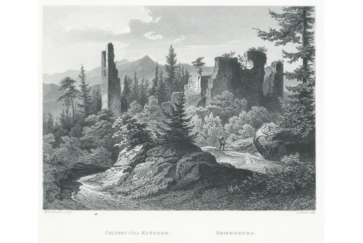 Kyšperk Letohrad, Mikovec, oceloryt 1860