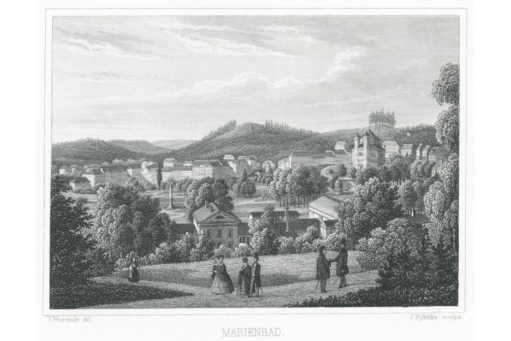 Mariánské lázně, Morstadt, oceloryt, 1863