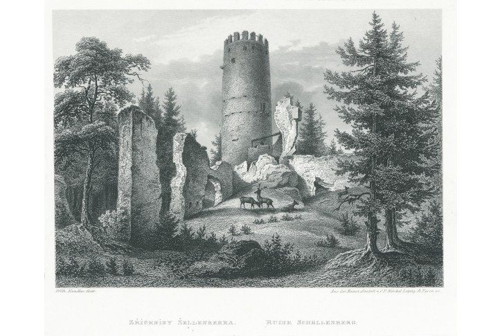 Šelmberk, Mikovec, oceloryt 1860