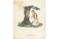 Přátelství - L Amite, Bohman, kolor. mědiryt, 1820