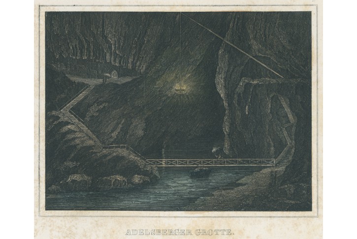 Postojna, Kleine Univ., kolor. oceloryt, 1844