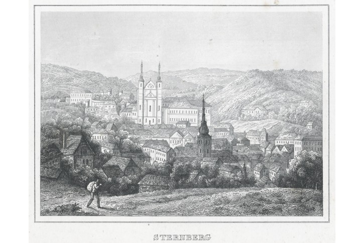 Šternberk na Moravě, oceloryt, (1840)