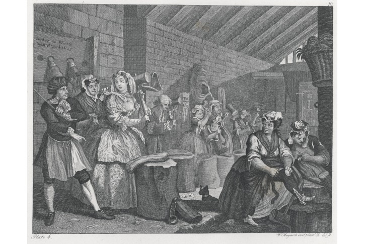 Vězení, Riepenhausen - Hogarth mědiryt, 1830