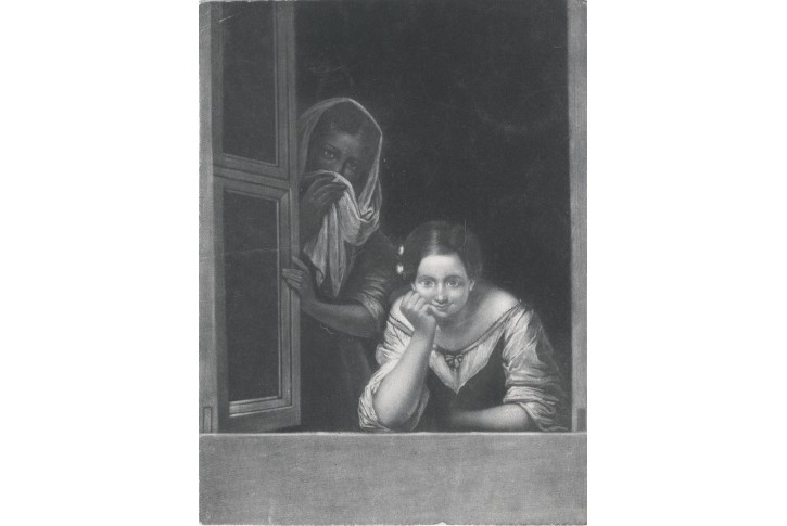Dívka v okně , mezzotinta, (1800)