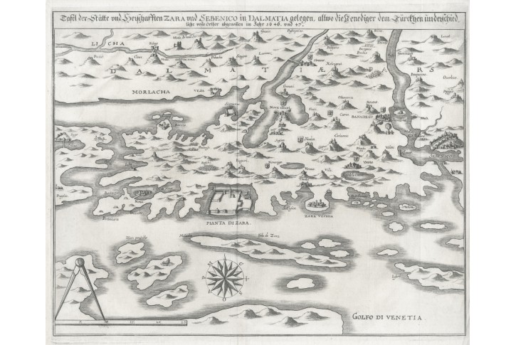 Sibenik, Merian, mědiryt 1650