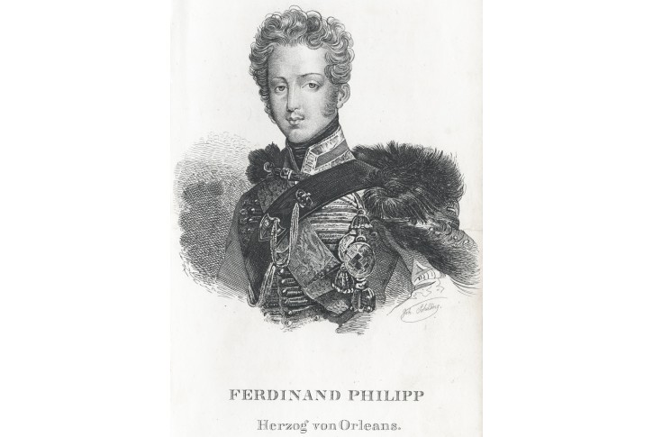 Ferdinand Philip von Orleans, mědiryt, (1830)