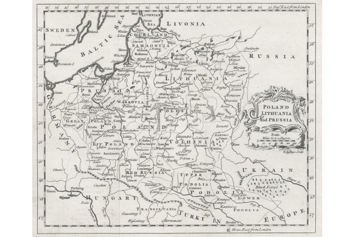 Poland Lithuania, Jefferys, mědiryt, 1760
