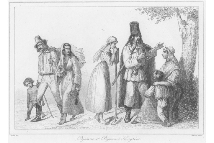 Uhersko kroje II., Le Bas, oceloryt 1840