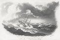 Loď Cleopatra v bouři, akvatinta, 1814