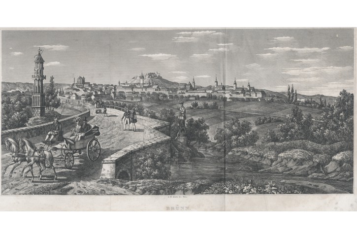 Brno, Zinke Hyrtl, mědiryt, (1843)