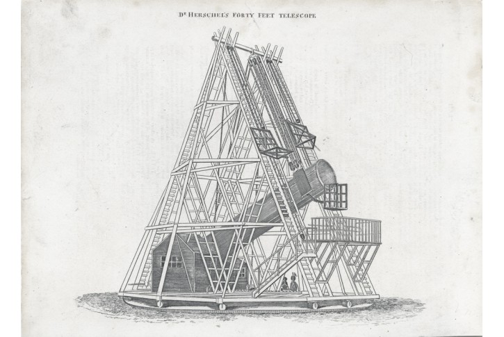 Herschel Telescop, mědiryt, (1820)