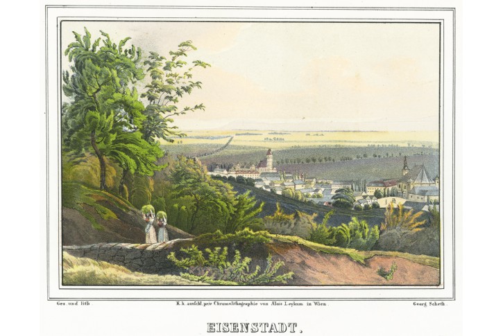 Eisenstadt, litografie, 1840