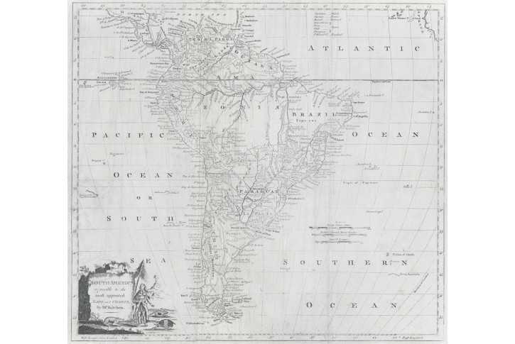 South America, M. Kitchen, mědiryt, 1782