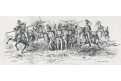 Pěchota v boji s jízdou, litografie, (1870)