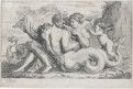 Triton a Siréna, Rubens Kessel, mědiryt, (1660)