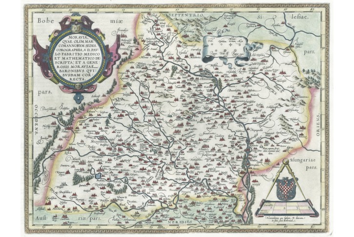 Ortelius A. : Moravia, mědiryt, 1598