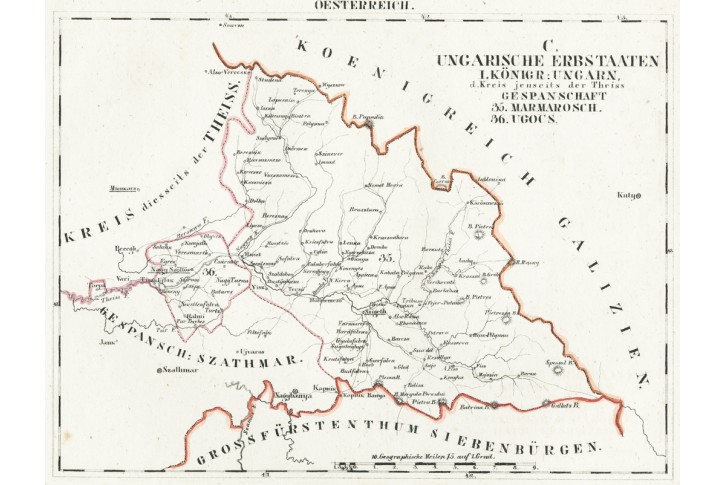 Marmarosch Ugocs, Schlieben, litografie, 1829
