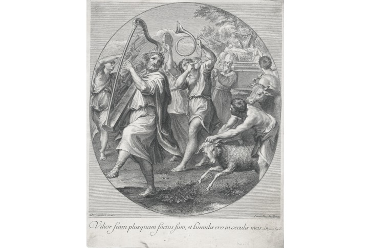 David s harfou tančí, Frey, mědiryt, (1740)