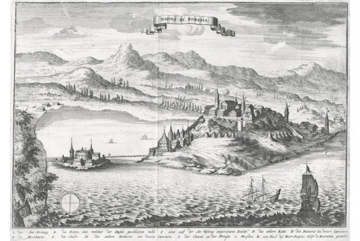 NAUPLIA (Nafplio) Merian,  mědiryt 1691