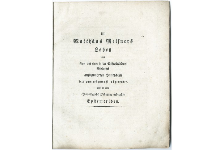 Dlabač G.J.: Mat. Meisners leben , Görlitz,  1793