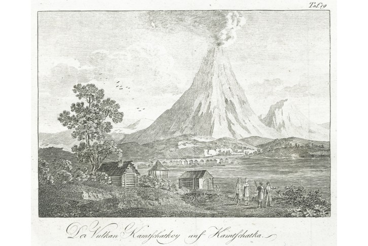 Kamčatka sopka, mědiryt,  1808