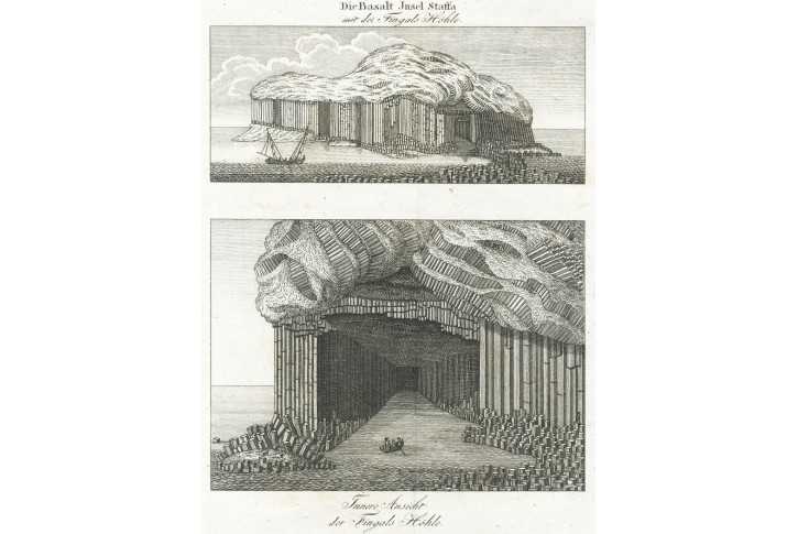 Staffa Skotsko Fingals ,mědiryt. 1810