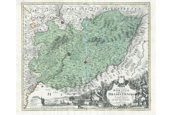 Homann J.B.: Kraj Hradišťský, mědiryt, 1720
