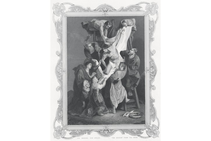 Snímání z kříže , Payne, oceloryt, 1860