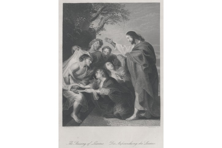 Lazar vzkříšení, Payne, oceloryt, 1860