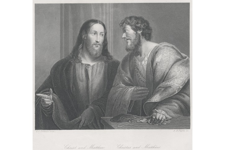 Ježíš  a Matouš, Payne, oceloryt, 1860